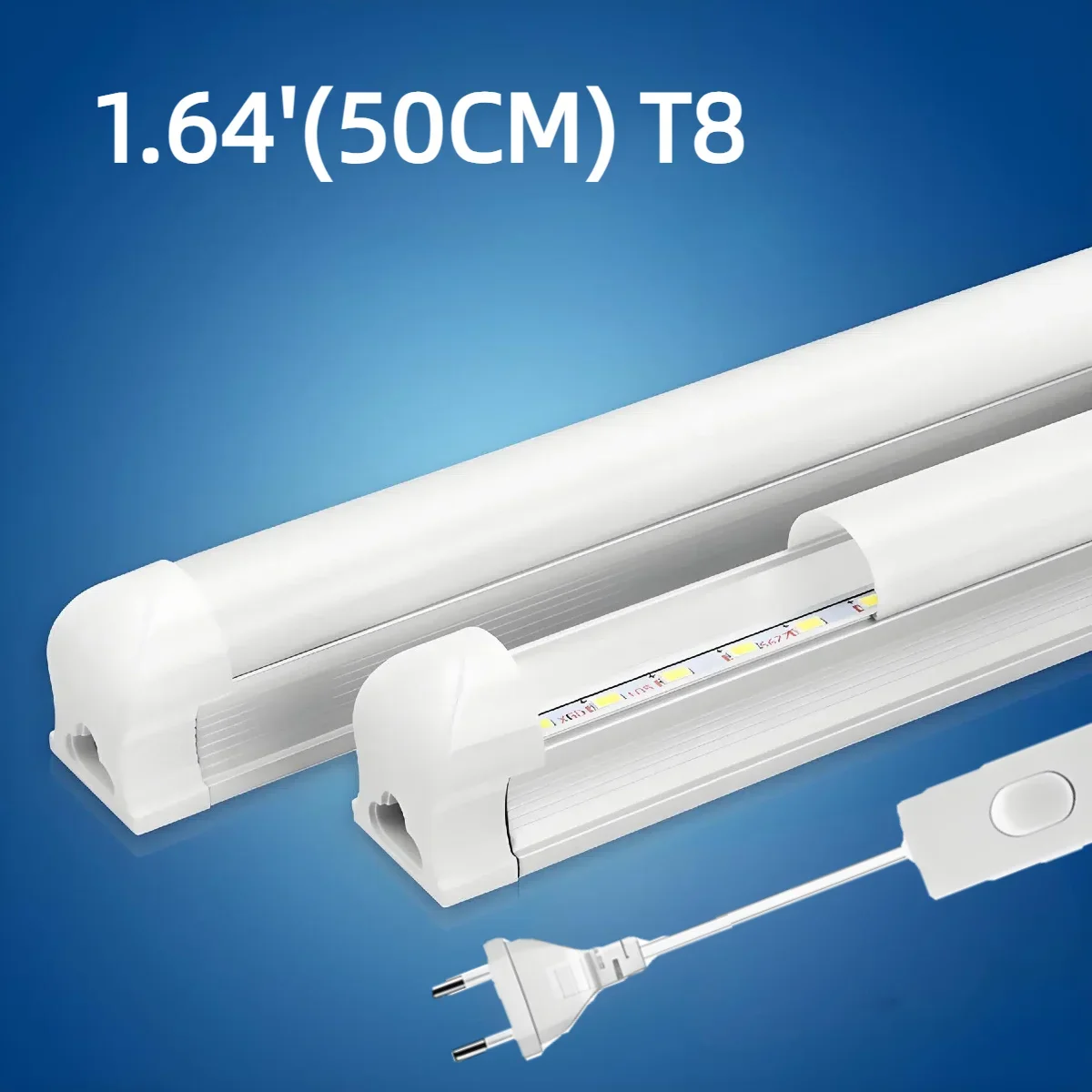 1.64FT High Bright T8 LED Tube Light Set 1-6PCS Integrated Lighting Aluminum Alloy Shell Bar Lamp For Garage Shop Warehouse Wall