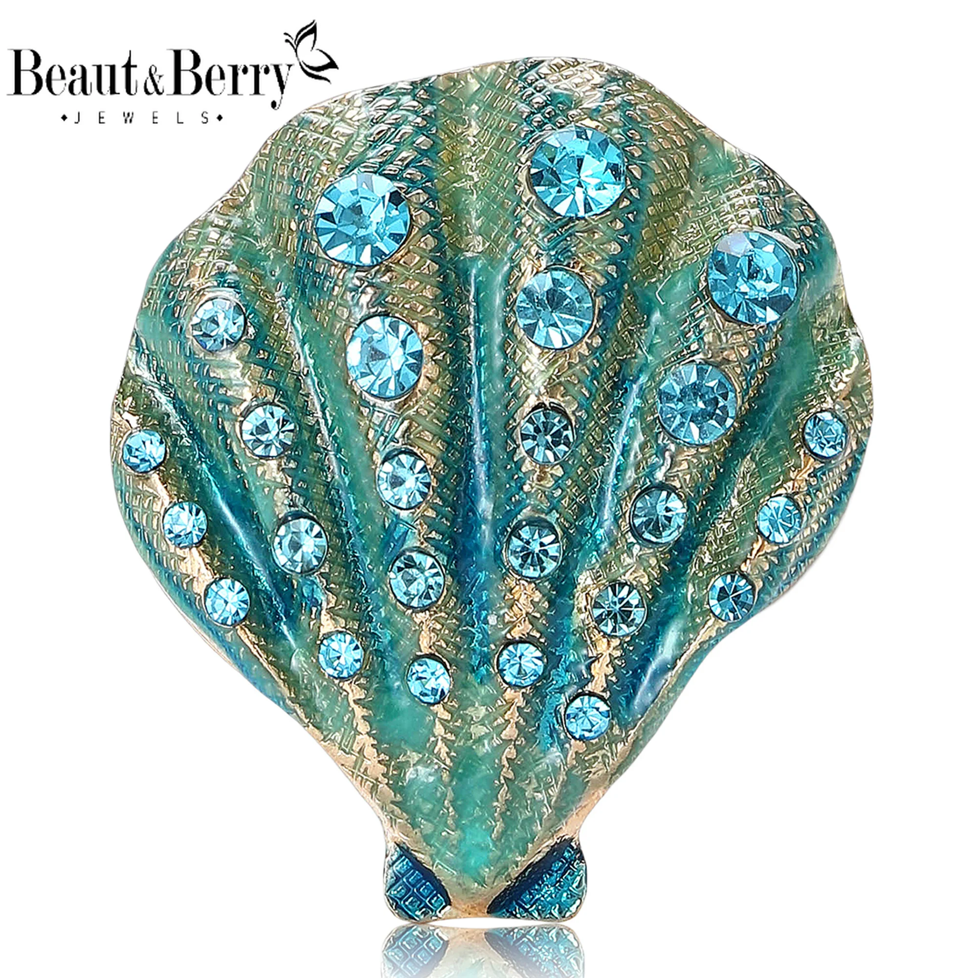 Beaut&Berry Trendy Luxus Muschel Broschen für Frauen Unisex Meerestier Pins Casual Party Zubehör Neujahr Geschenke Freunde