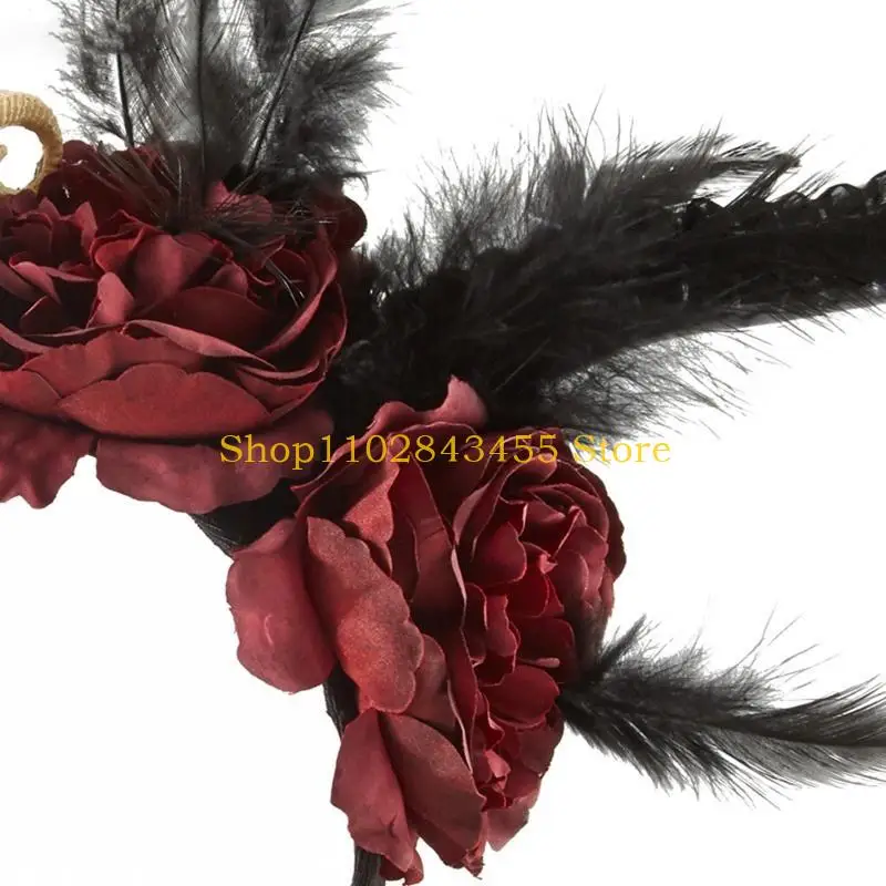 

49MC Novelty Sheep Devil Horn Hair Hoop Cool Cartoon for Head Band Makeup Cosplay Par