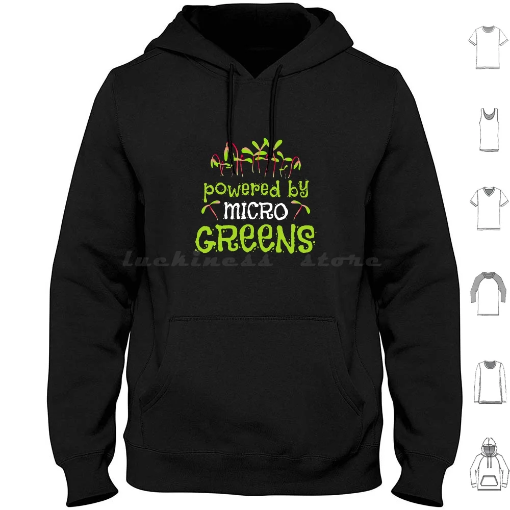 Microgreens Growing Design For A Sprout Farmer Hoodie cotton Long Sleeve Microgreens Garden Idea Vegan Plans Funny Sayings