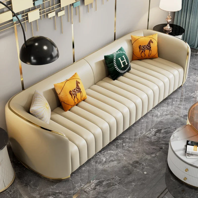 Luxury Lazy Living Room Sofas Leather Floor Nordic Minimalist Room Decor Sofas Multifunctional Divano Lounge Suite Furniture