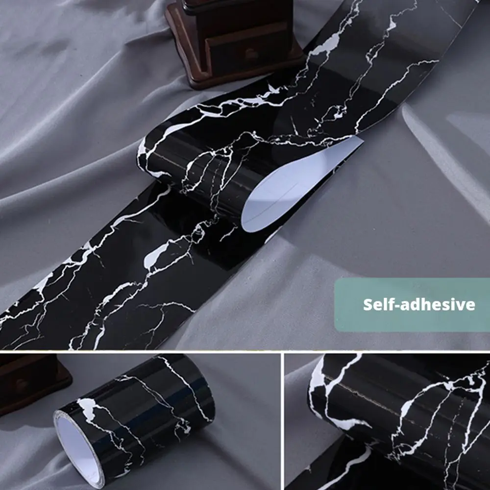 Home Decor Vinyl Decals Waterproof Self-adhesive Wall Border Stickers Waist Line Wallpaper Baseboard Marble