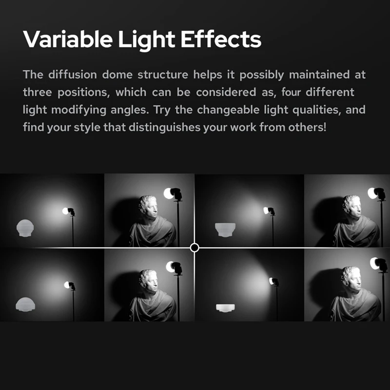 ภาพซิลิโคนโดมอุปกรณ์กระจายแสงแฟลชพับได้สำหรับถ่ายภาพชุด V1 AD100PRO แฟลช AD200PRO ถ่ายรูปสดทนทาน