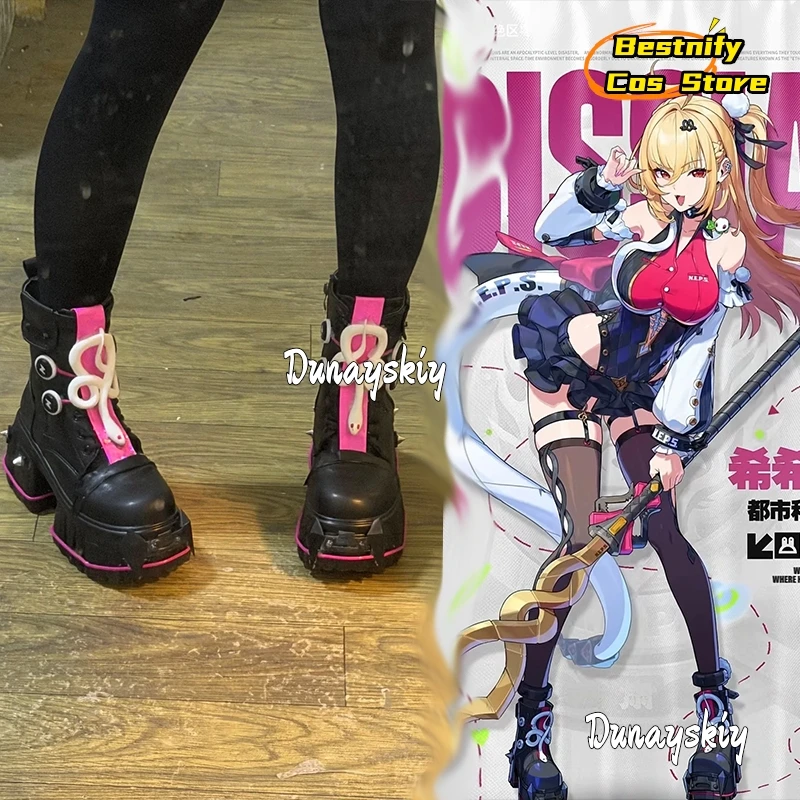

Bestnify Cos*Zenless Zone Zero Cissia Cosplay Shoes L Halloween Rainbow Cosplay Shoes Boots Game Anime Party Pink Halloween Shoe