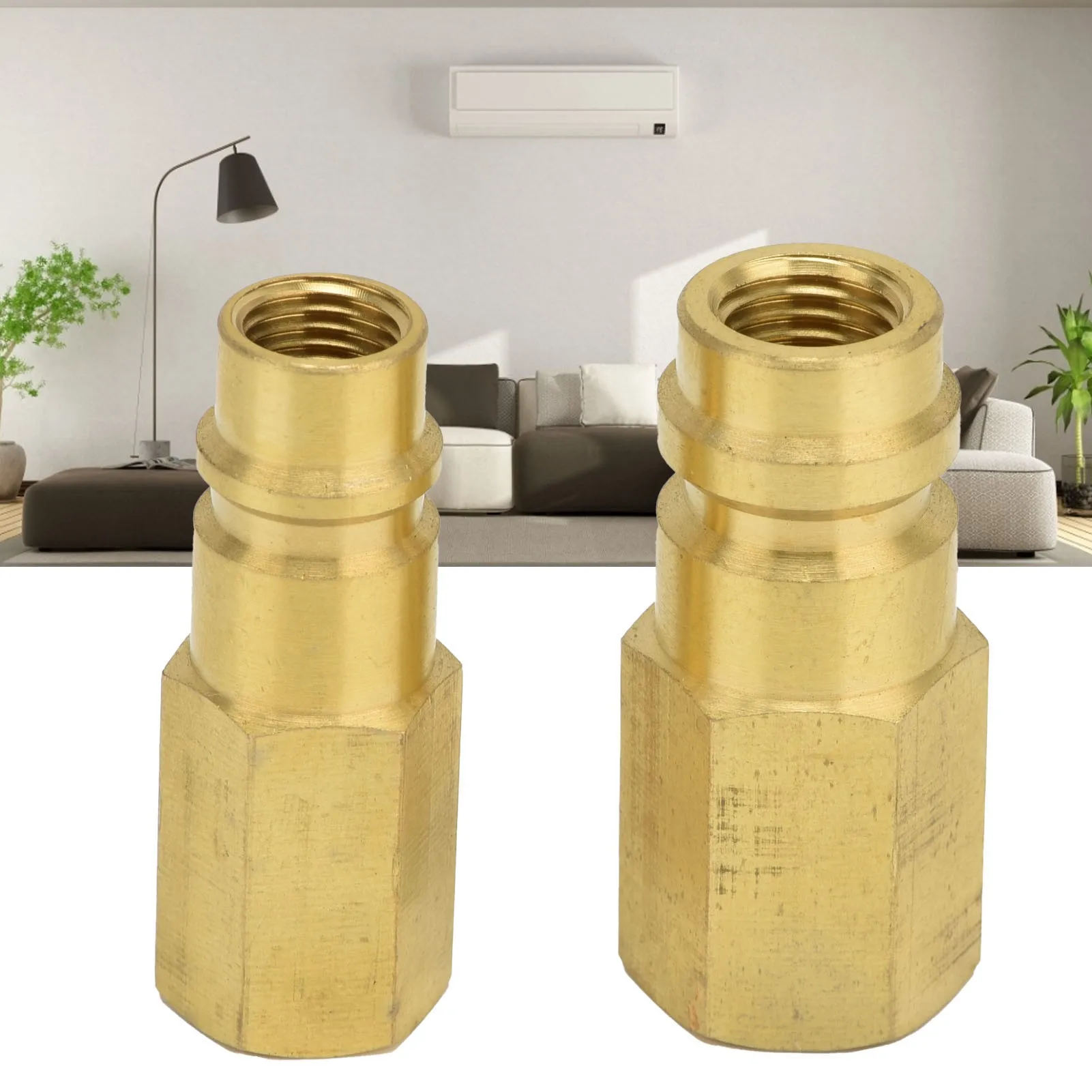 ZK40 2Pcs R134A Air Conditioning Adapter 1/4SAE High Pressure Converter Coupler Connector