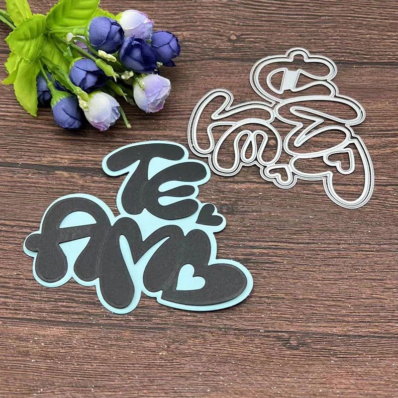 Plantillas de corte de Metal de encaje I love you portugués, plantillas para álbum de recortes DIY, plantilla de artesanía decorativa en relieve, nuevo, 2