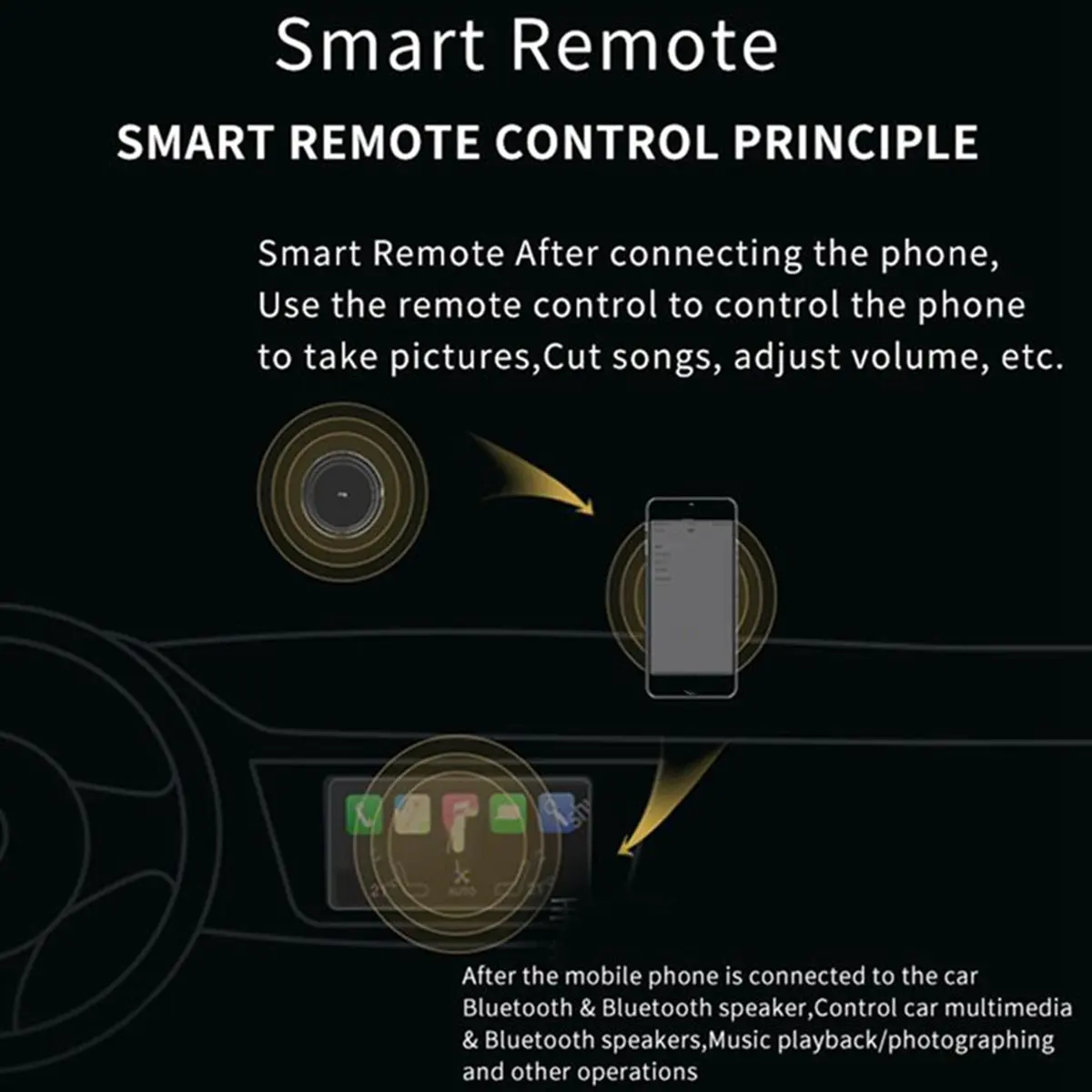 [N82R] Wireless Bluetooth 5.0 Remote Controller Media Button Car Bike Steering Wheel Music Play for IOS Android Phone Tablet
