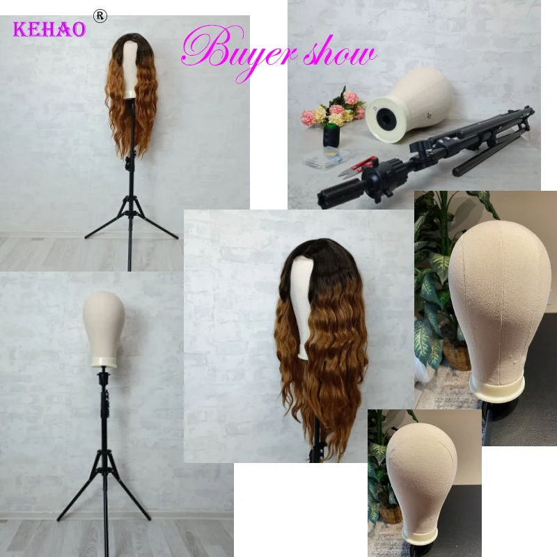 Wig Head Stand Hair Hanger Accessorries Training Mannequin Head Canvas Block Head Display Styling Mannequin Head For Wig Making