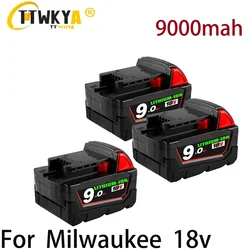 Batería de litio de repuesto para Milwaukee M18, 18V,  9.0Ah, 48-11-1815, 48-11-1850, 2604-22