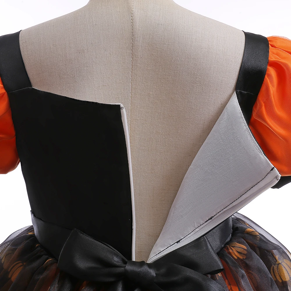 Elegante Halloween-Partykleider für Mädchen, schicke Schleifenkleider für Hochzeiten, Brautjungfern, Geburtstage, Prinzessinnen-Abendkleider, Mädchen-Ballkleider, Weihnachtskostüme – Detail 8