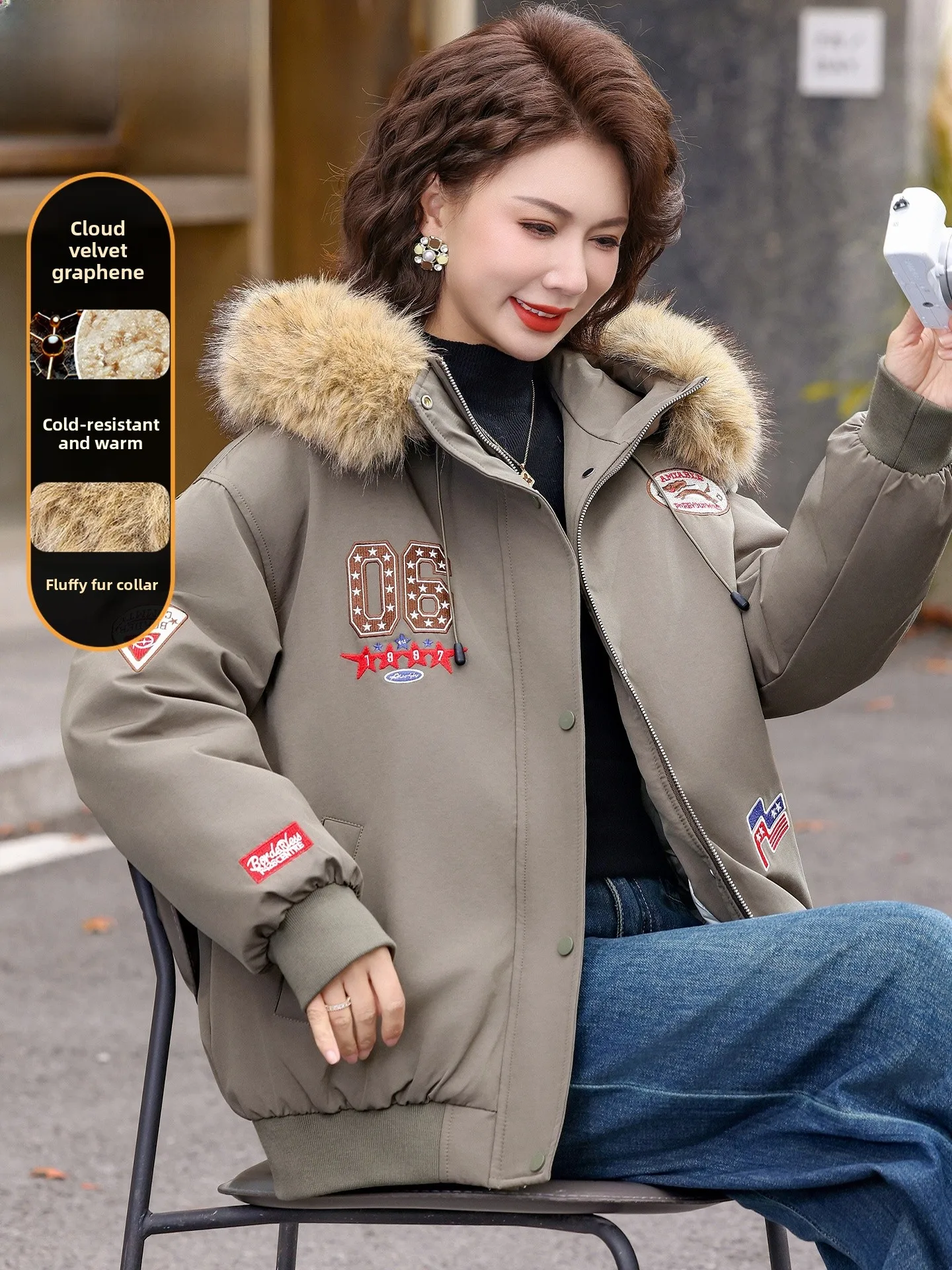 

Повседневная женская утепленная парка-пуховик из хлопка, свободного кроя, на молнии, с капюшоном, утолщенная, осенне-зимняя верхняя одежда