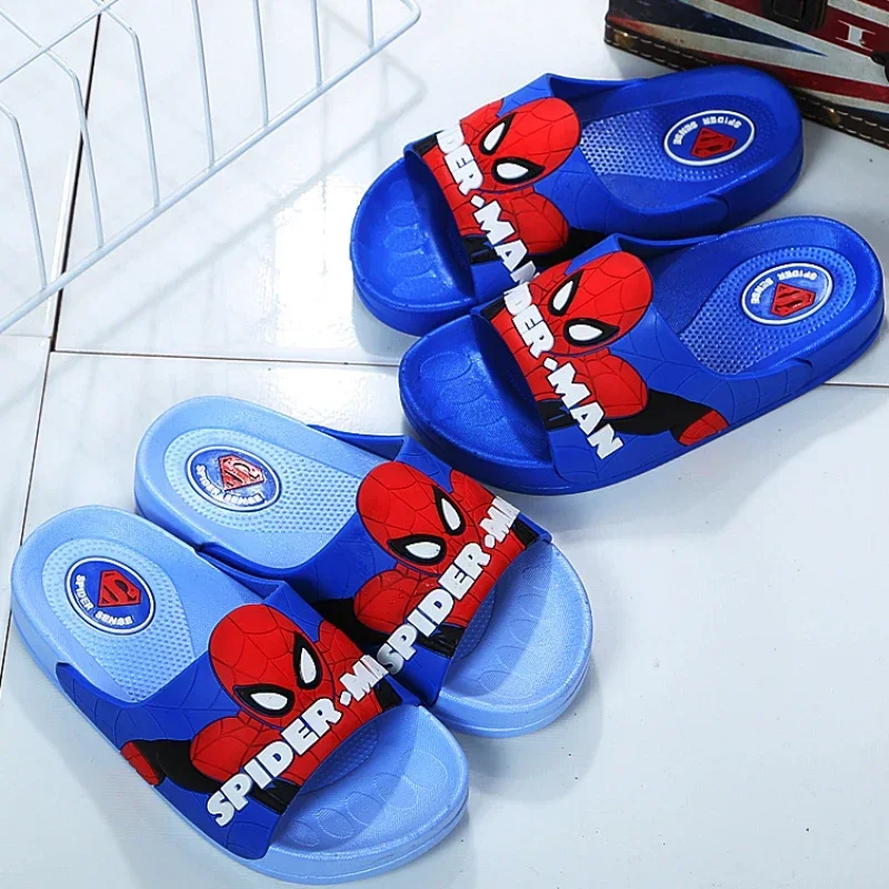 Disney Children Home Slippers Kids Cartoon Spiderman Boys Girls Soft Sole Shoes Anti-Slip Slippers Wearable in All Seasons