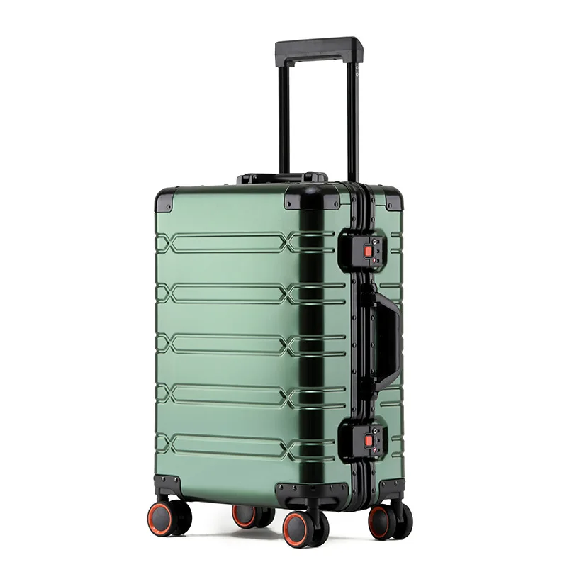 All-aluminum-magnesium alloy trolley suitcase, spinner wheel, aluminum alloy suitcase, metal box, password boarding suitcase