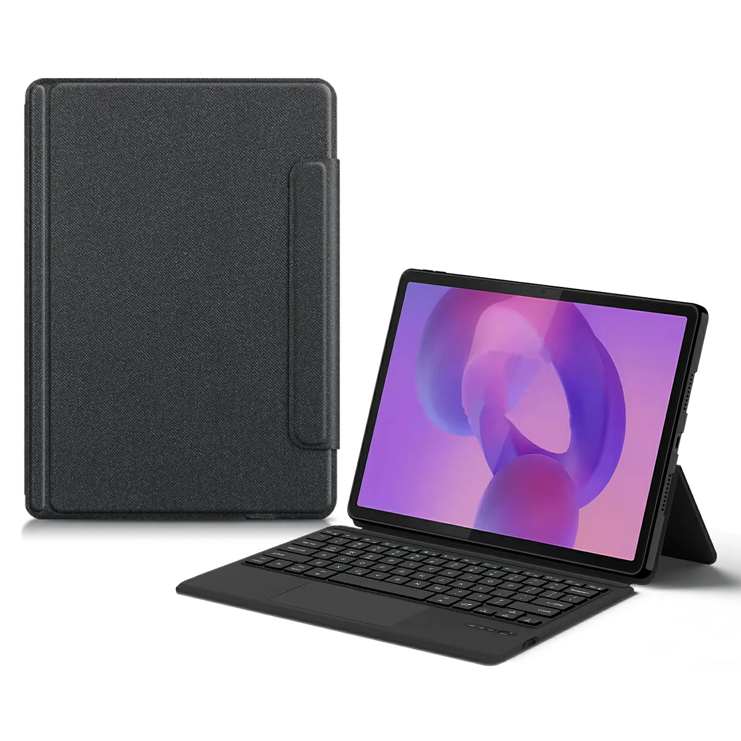 

For Lenovo Idea Tab Pro / Xiaoxin Pad Pro 12.7 (2025) Leather Case + Touchpad Bluetooth-Compatible Keyboard with Backlit