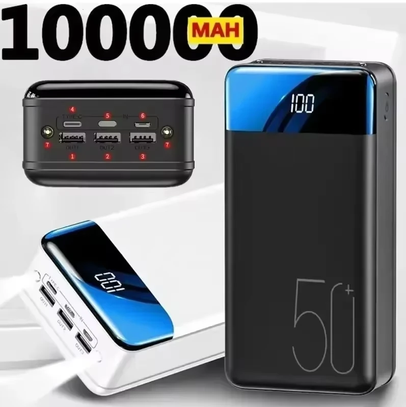 Latest Genuine Ultra Fast Charging Universal 5V2.1a Fast Charging 100000 MAh Large Capacity Power Bank Mobile Power Bank