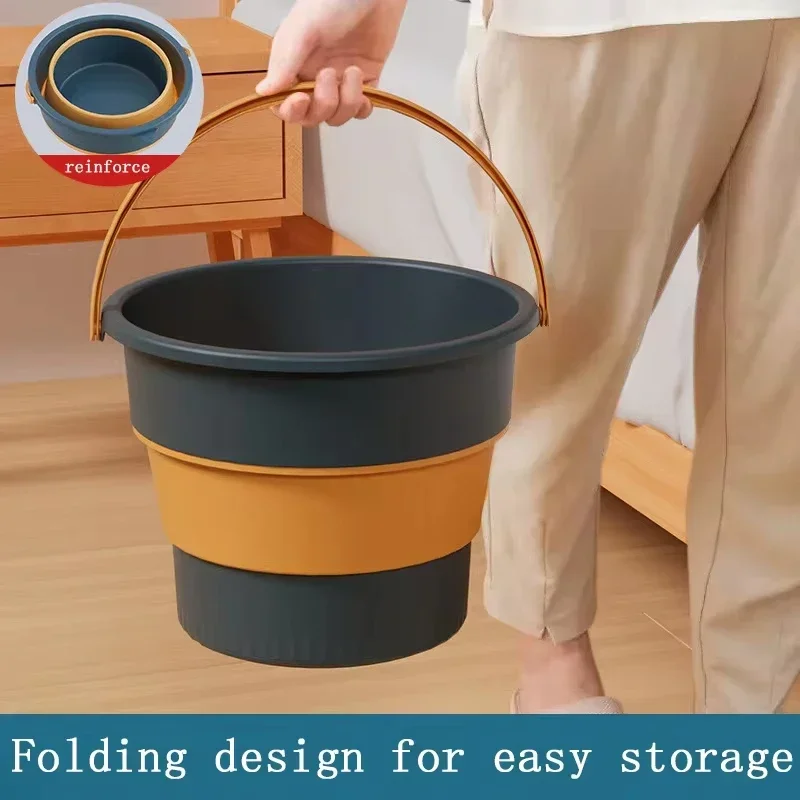 17L Folding Cube Bucket Car Wash Fishing Multifunctional Basin Silicone Collapsible Bucket Large Capacity Household Items