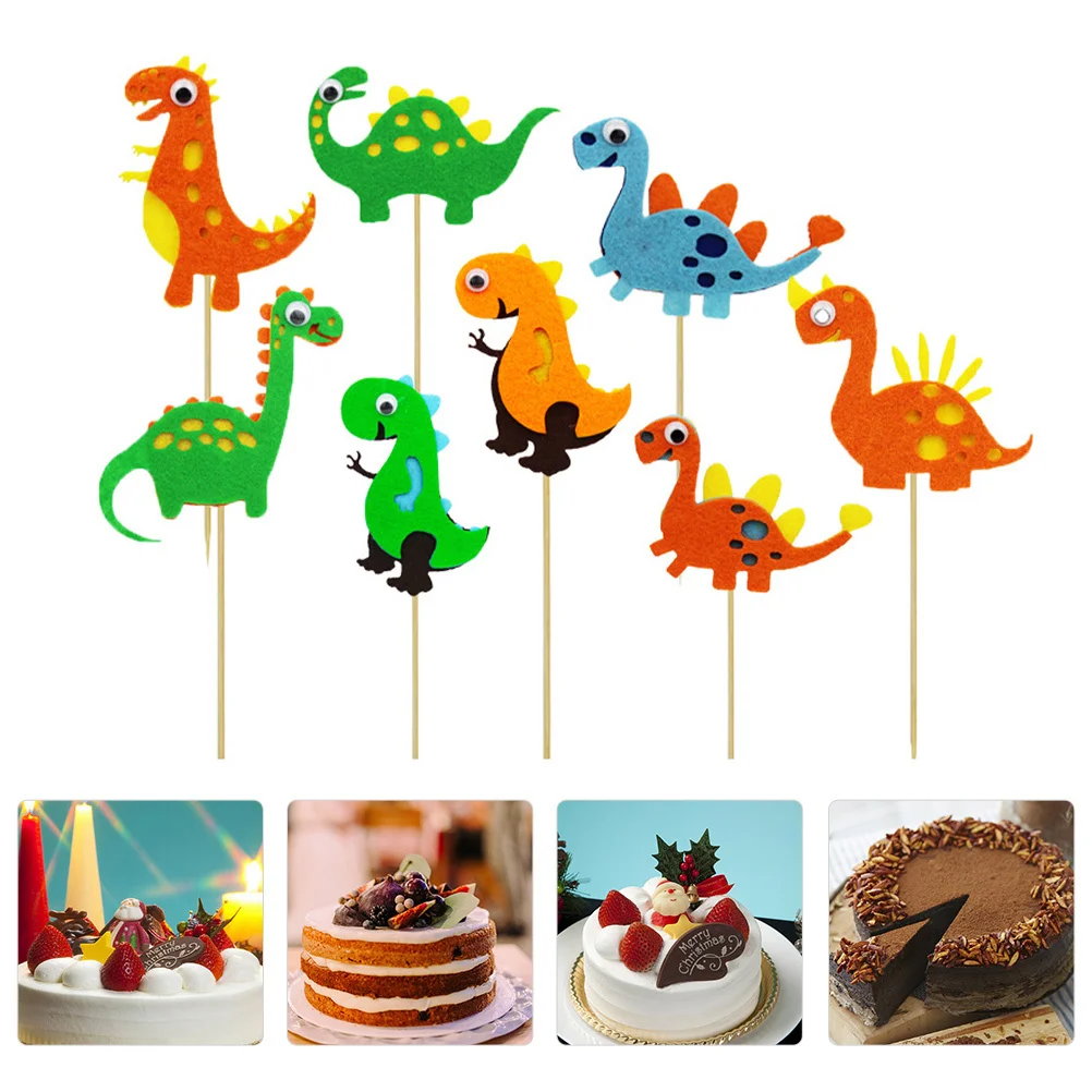 

8 pcs Shape Topper Non-Woven Fabric Decor For Birthday Non-Woven Fabrics Toppers Party Cake Supplies Cake Picks Insert Cards