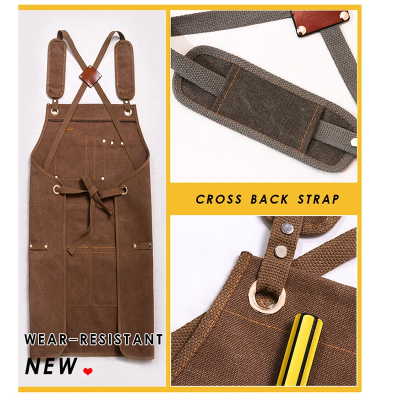 Canvas Denim Apron Smock With Pocket House Work Pinafore Garden Cleaning Pinny Canvas Apron Kitchen Accessorie Cowboy Apron CooK