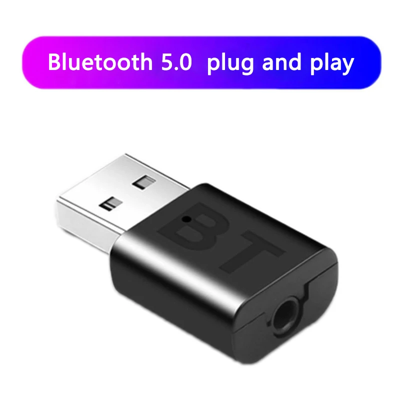 บลูทูธ 5 0 ตัวรับสัญญาณอะแดปเตอร์เสียงเพลงไร้สายแจ็ค 3.5 มม.มินิบลูทูธเครื่องรับสัญญาณเสียงสำหรับแล็ปท็อปสเตอริโอวิทยุรถเพลง