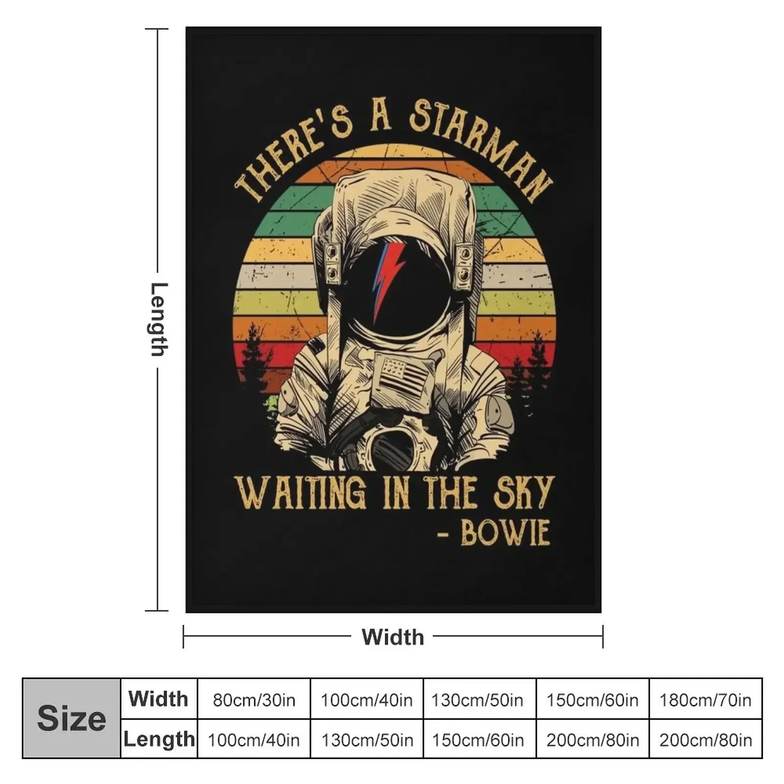 There's a starman waiting in the sky Throw Blanket Baby Flannel Fabric Camping Blankets