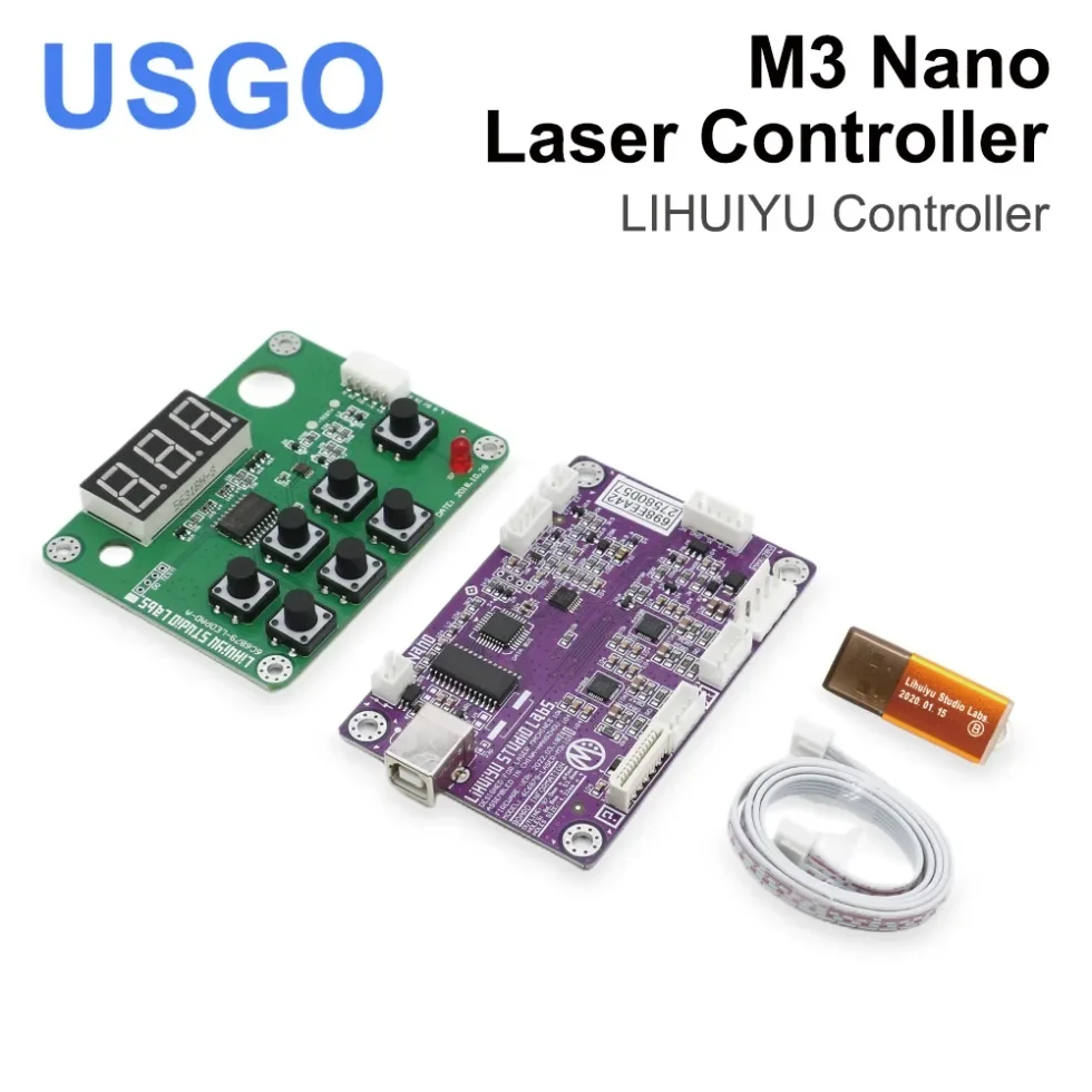 USGO LIHUIYU Laser M3 Nano Controller Материнская плата + панель + ключ B система для гравировального станка DIY 3020 3040 K40