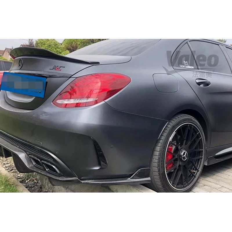 For Mercedes Benz C-Class W205 4-door C43 C63 AMG 2014 - 2019 Carbon Fiber Rear Side Front Air Outlet Diffuser Spoiler