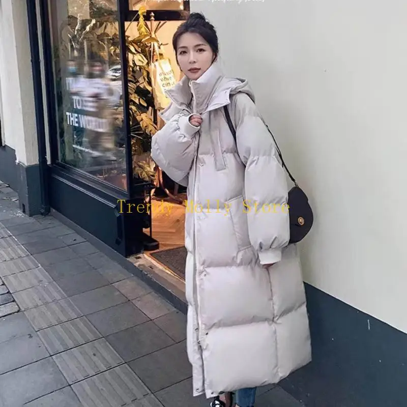 

N5KB Women's Thickened Long Down Winter Down Coat Long Hooded Puffer Jackets