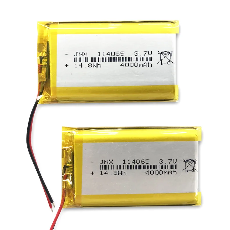 New 3.7V 4000mAh Polymer Lithium Battery 114065 Large Capacity Bluetooth Speaker Shaver Beauty Instrument Mobile Power Battery
