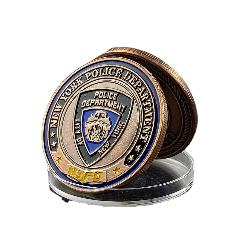 Amerika polis için 2024 sıcak satış 24K bronz pirinç sikke, meydan sikke madalya 40*3mm hatıra sikke hediye için 1 sipariş