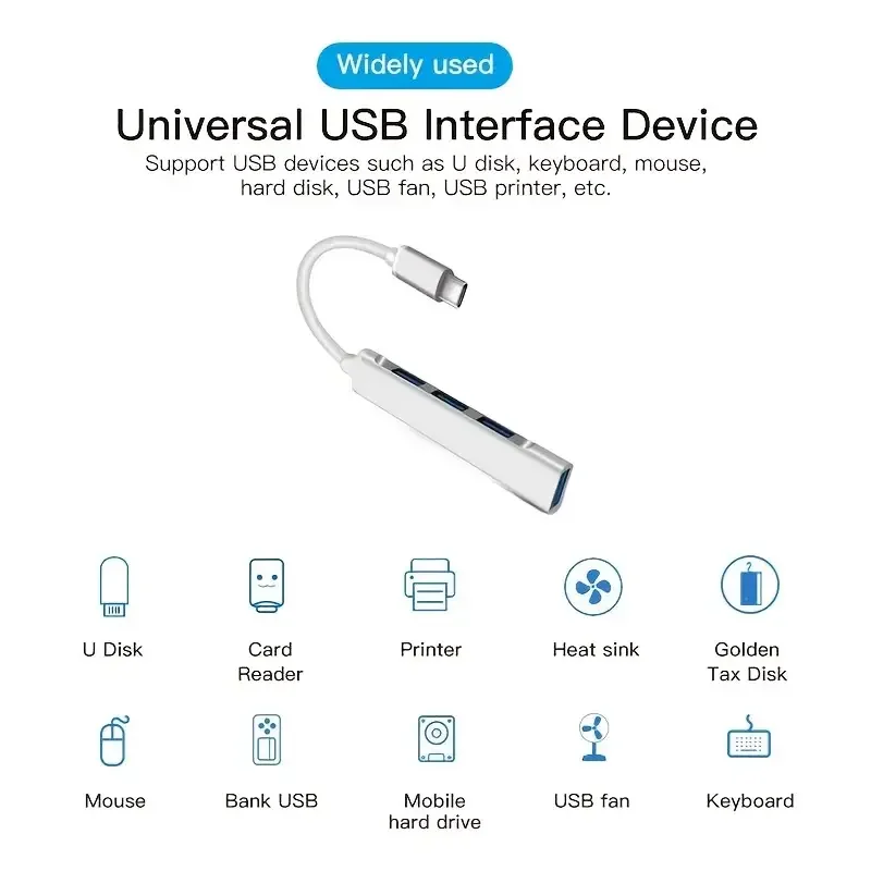 4Port USB 3.0 Hub USB Hub High Speed Typ C Splitter 5 Gbit/s für PC Computer Zubehör Multiport HUB 4 USB 3.0 2.0 Ports