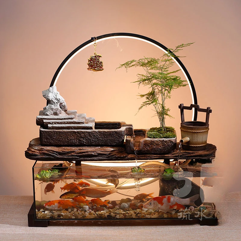 Simplicity Design Fishbowl New Chinese Style Living Room Viewing Pretty Office Aquariums Home Acuario De Peces Pet Products LVYG