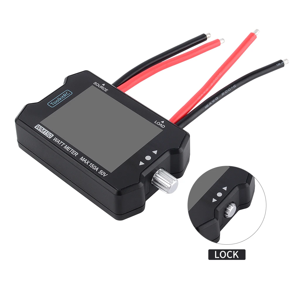 2019 New ToolkitRC WM150 150A 50V Watt Meter Power Analyzer LCD Display Power Voltage Current Tester PWM Output for RC FPV Drone