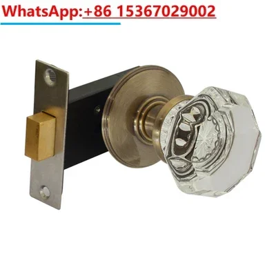 Invisible Door Hardware Copper Door Knobs  Concealed Side Door Background Pastoral Wooden Brass Crystal Door Handle