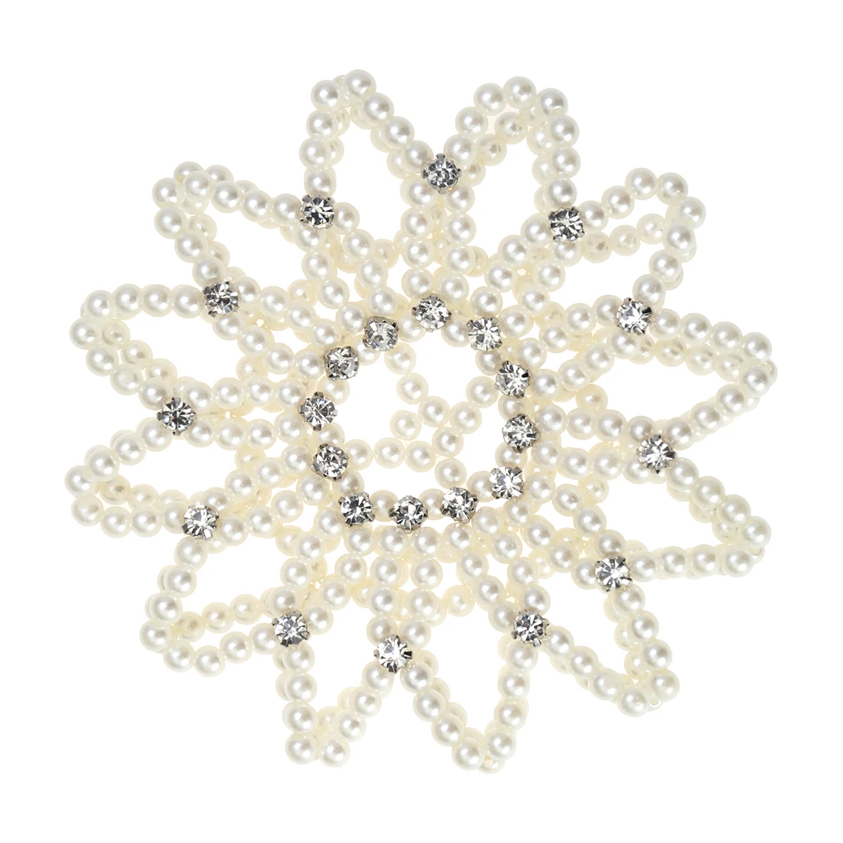 

Handmade Crochet Snood Elastic Hairnet Bun Hair Nets For Dance Performance Elastic Hair Snood Gymnastics Party White