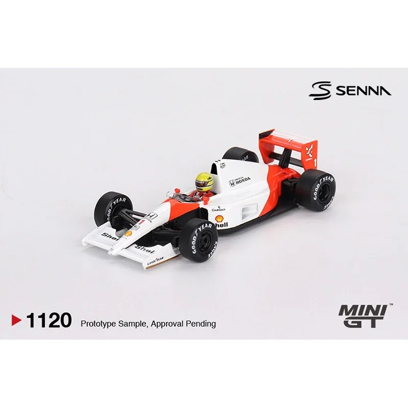 Voorverkoop MINIGT 1120 1:64 McLaren MP4/6 # 1 Ayrton Senna Japanse Grand Prix 2e plaats 1991 gegoten automodelcollectiespeelgoed
