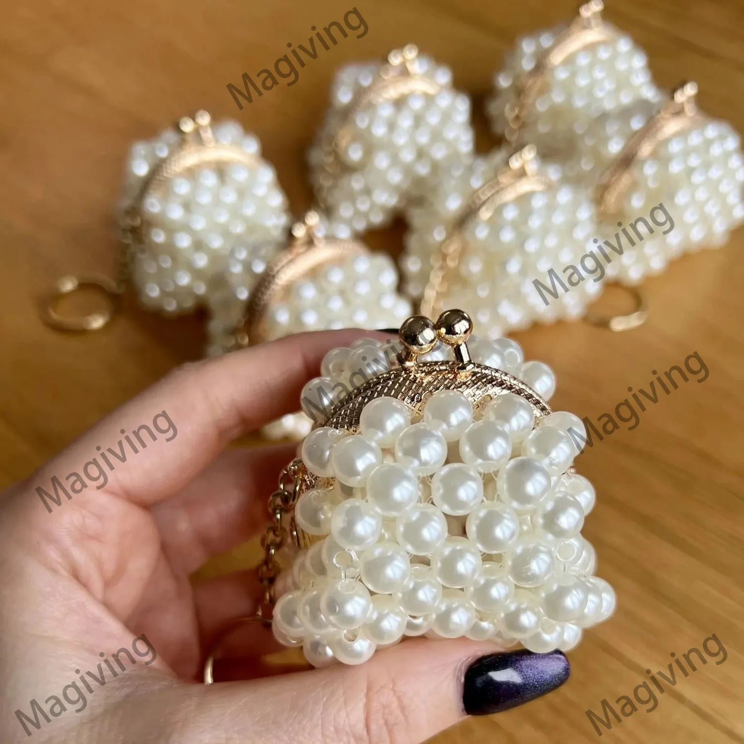 Mini Pearl Bag, Beaded Purse Favor ,Wedding Favor,Pearl Coin Purse Keychain-Pearl Pouch,Mini Clutch,Keepsake Gift