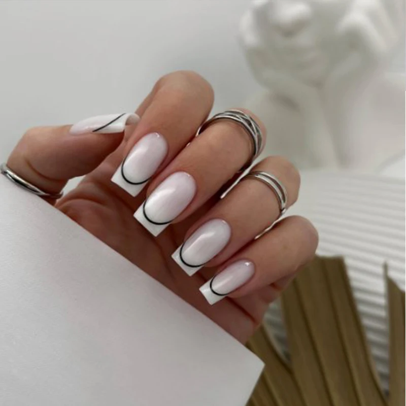 Linha gradiente adesivos de unhas francês arte deco adesivos linha listrada slider de unhas auto-adesivo apliques de unhas decoração de unhas