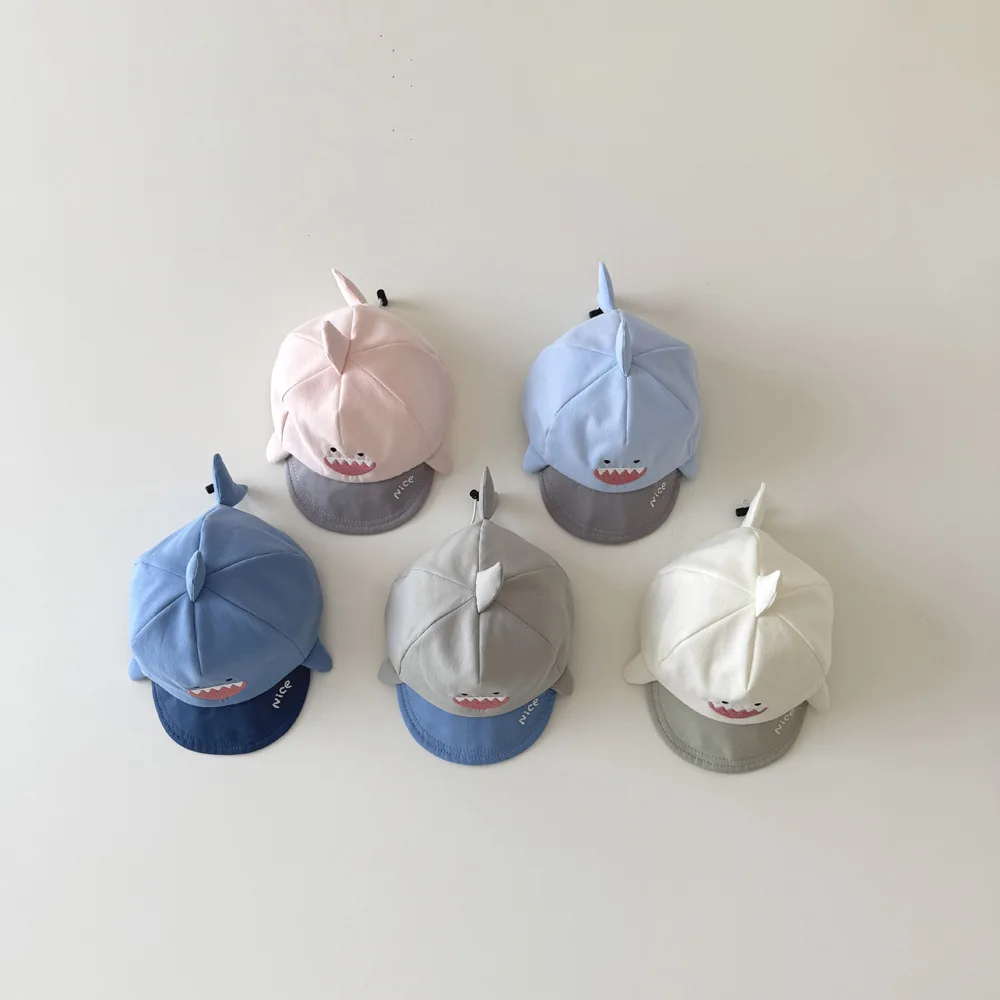 

Новая детская шапка для малышей от 3 до 16 месяцев, контрастного цвета, милая бейсболка в форме акулы, детская бейсболка с мягким козырьком, защита от солнца, детская шапка