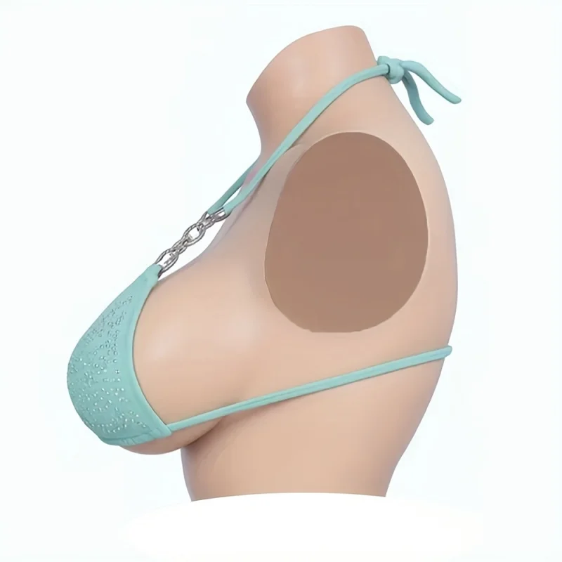 Simulated Silicone Breast Plate C-G Cup for Crossdressers, Drag Queens, Transgender -  Secure Fit, Fake Breasts