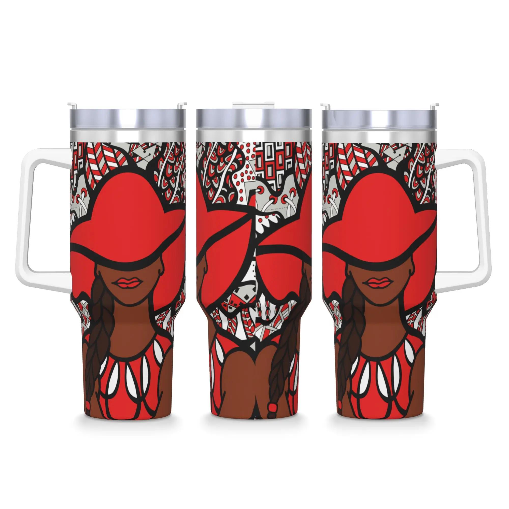 Stainless Steel Tumbler D-Delta Sigma Theta Car Mugs With Straws  Beach Hot Drinks Water Bottle Heat Preservation Coffee Mug