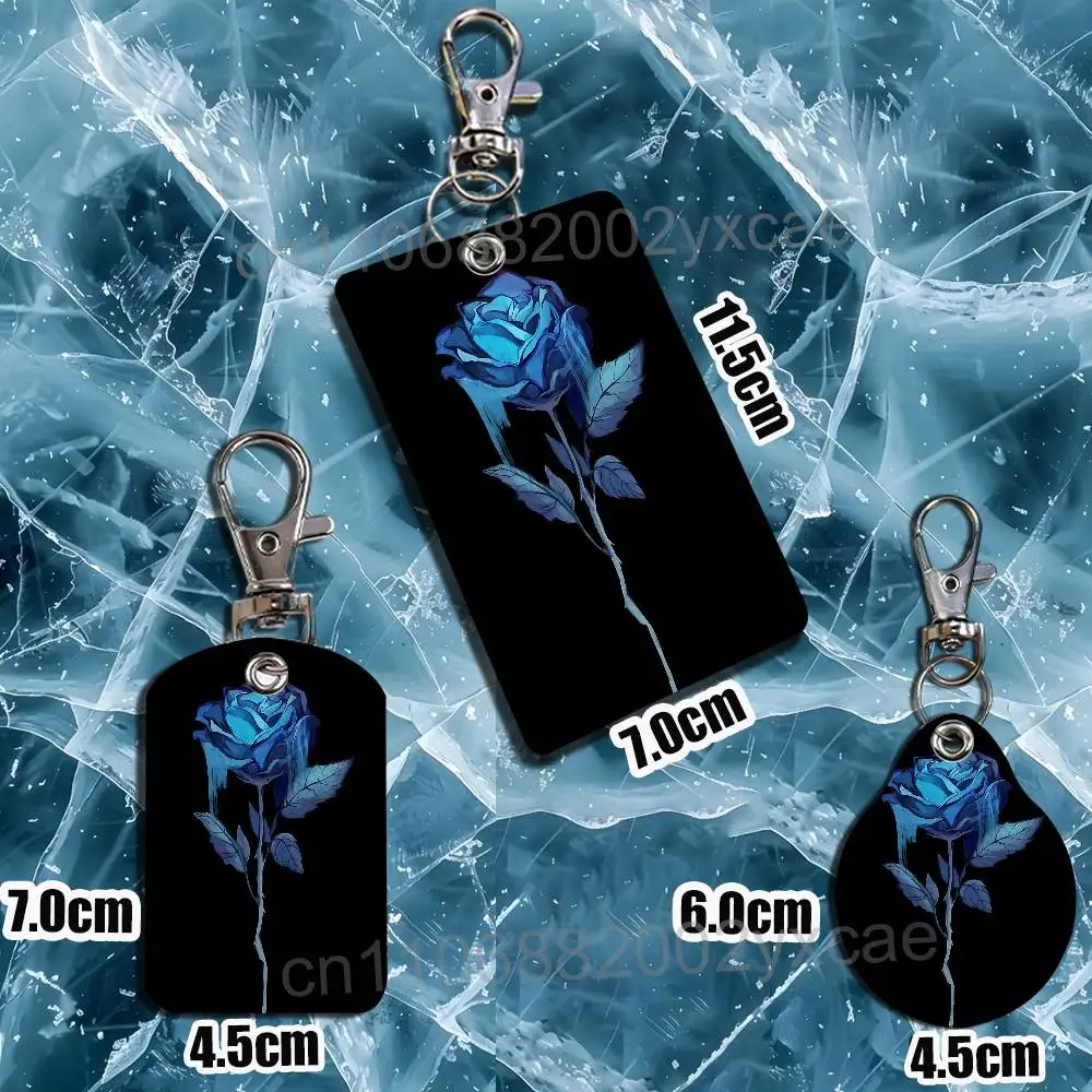 Cool-toned blue eyes Ado Card Holder With Keychain Executive Protection For Bank Credit Subway Bus Case image 6