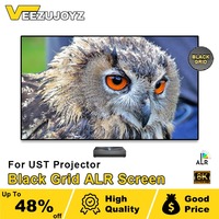 VeezuJoyz ALR UST Projection Screen Black Grid Fixed Frame 4K Ambient Light Rejecting 150 inch for Ultra Short Throw Projector