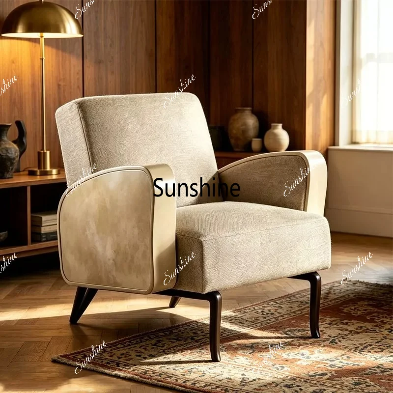 Italian minimalist sofa, hotel single chair, balcony reception sofa chair