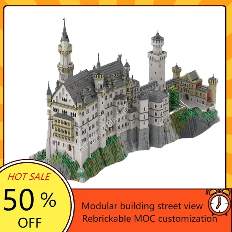 Neuschwanstein Castle Modular MOC Creative street view Model Building Blocks Architecture DIY Education Assembly Model Toys Gift