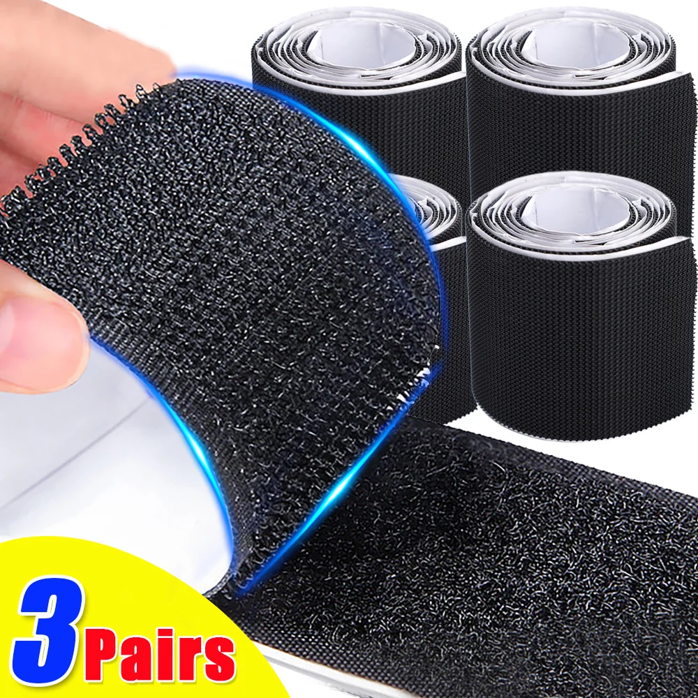 3/1Rolls Carpet Fixing Stickers Double-Sided Self Adhesive Hook And Loop Tape Car Carpet Fixed Patches Floor Anti-slip Fastener