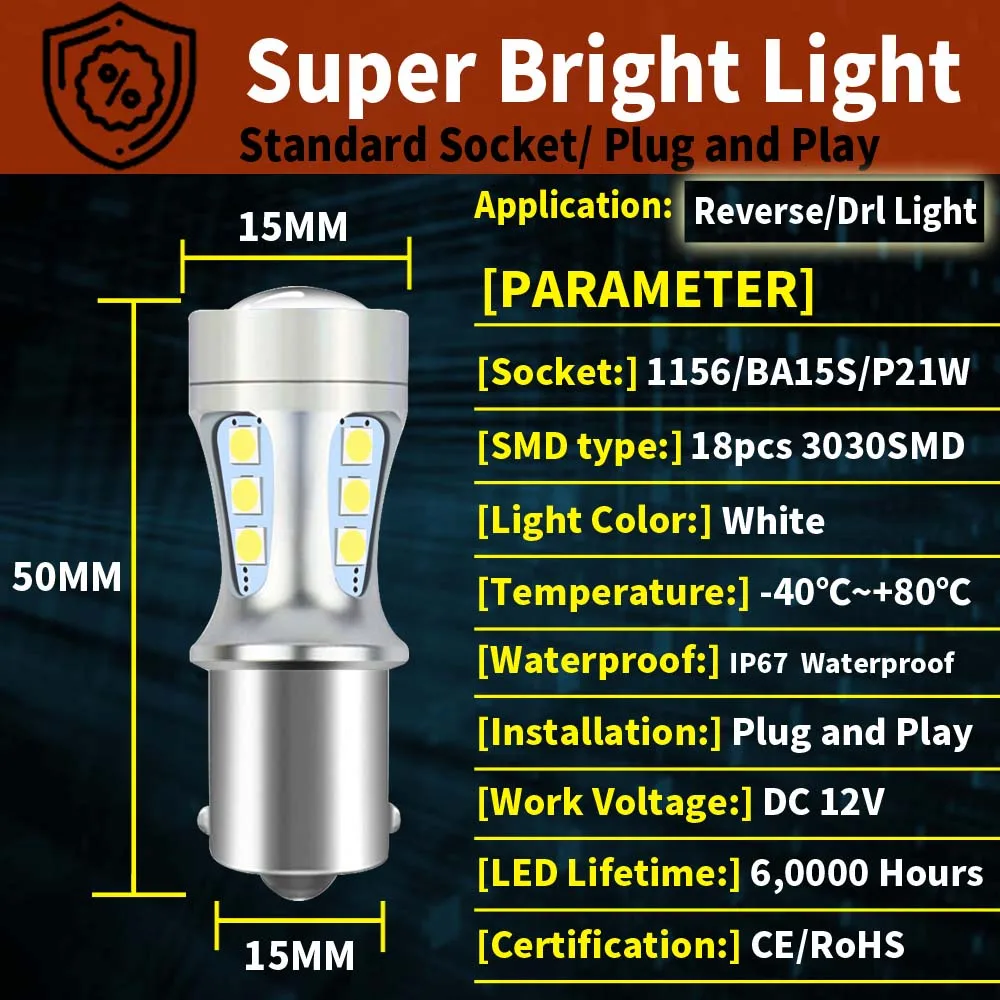 2 Buah P21W Lampu Belakang LED - Led Tail Light Bulb Canbus ulasan dan harga