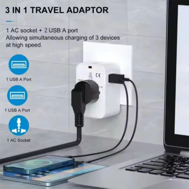 العالمي تحويل السفر المكونات USB شحن منافذ محولات محول السفر المحمولة الجدار منفذ محول محول #2