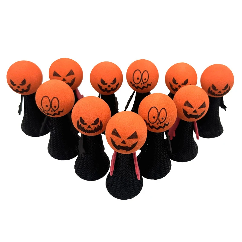 10Pcs Funny Kids Toy Bouncing Doll Toys Cute Halloween Pumpkin Jumping Doll Finger For Kids Birthday Party Favors Halloween Gift