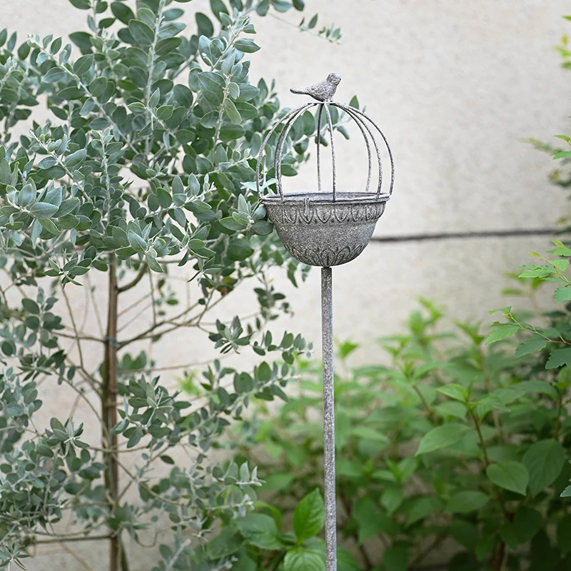 وحدة تغذية الطيور الفرنسية لحديقة زهرة الحديد دعم حصة مع ديكور الطيور في الهواء الطلق ساحة زخرفة تعريشة النبات خمر للتسلق #4