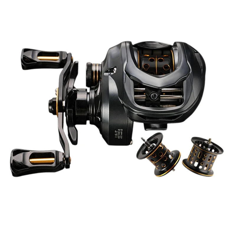 Carrete de pesca con señuelo de copa de doble línea de Metal, sonido de arrastre ultraligero, carrete de pesca con copa de doble línea